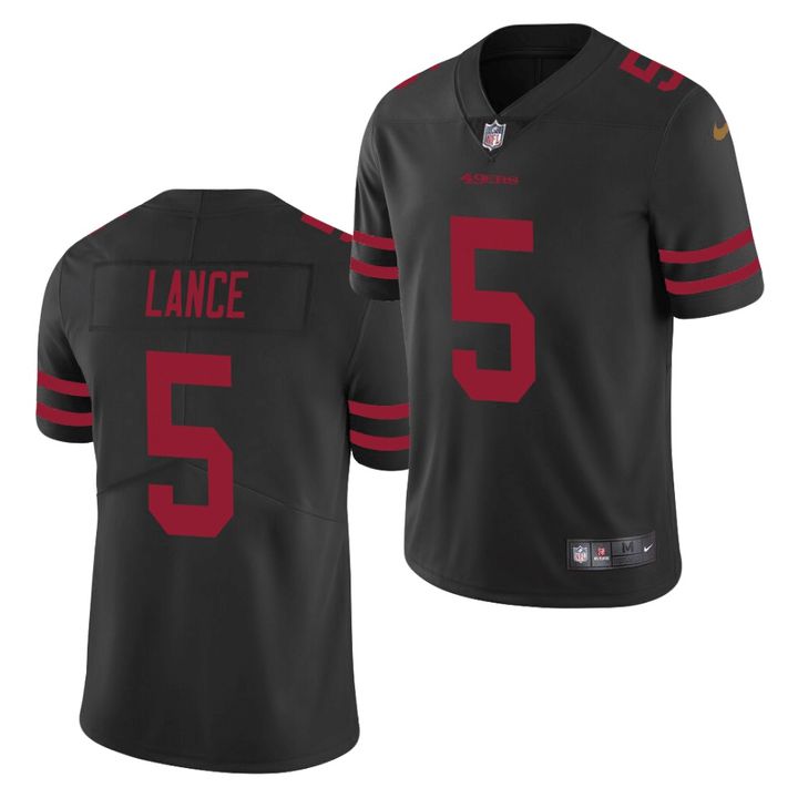 Cheap Men San Francisco 49ers 5 Trey Lance Nike Black Alternate Vapor Limited NFL Jersey